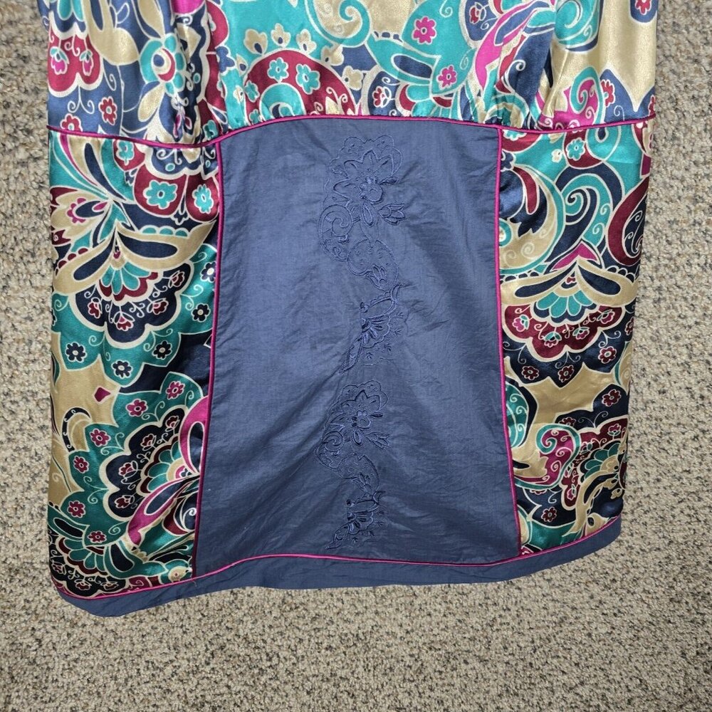 Lane Bryant Top Womens Plus 18 Blue Satin Sleeveless Blouse Zip Casual Ladies - Picture 5 of 7